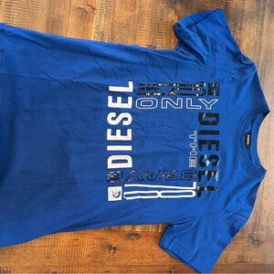 Diesel Royal Blue Logo Graphic Tee